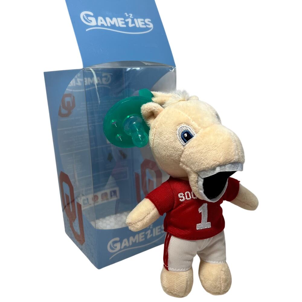 Gamezies University of Oklahoma Boomer Sooner Plush Silicone Pacifier